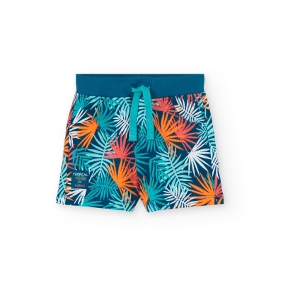 Bermuda felpa para o bebé menino estampado