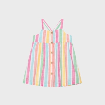 Vestido Tecido riscas colorido