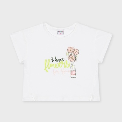 T-Shirt Flowers branca