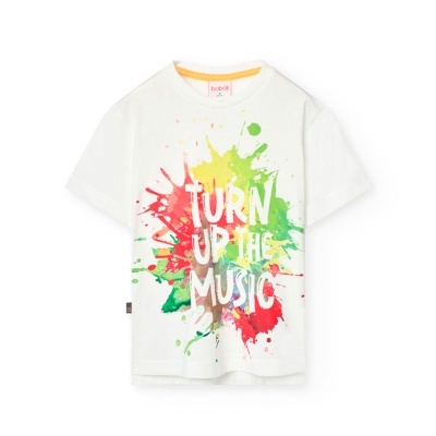 Camiseta malha para menino offwhite