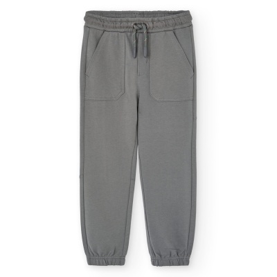 Calças felpa para menino aço