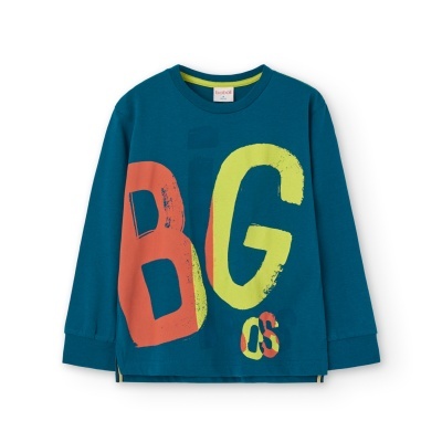 Camisola azul para criança com estampado BG 06 colorido