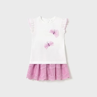 Conj. saia tule bordado