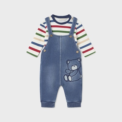 Conj. jardineira felpa pêlo