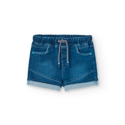 Bermuda denim do bébé azul