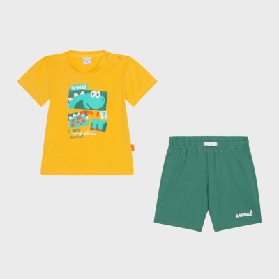 Conjunto Tshirt Dino e calção verde