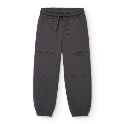 Calças de treino pretas com bolso e cordão na cintura