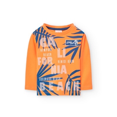 Camiseta malha para o bebé menino orange