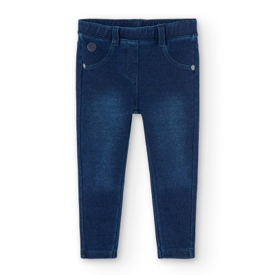 Calças felpa denim para menina