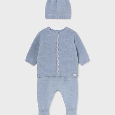 Conj. gola e gorro tricô