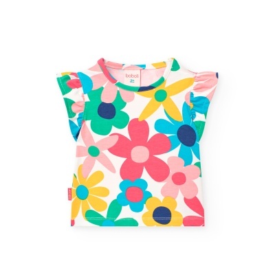 Camiseta malha floral para o bebé menina -BCI