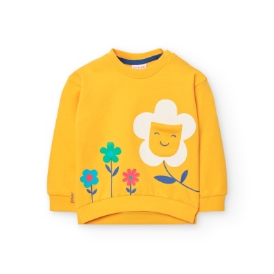 Sweatshirt felpa para o bebé menina ocra