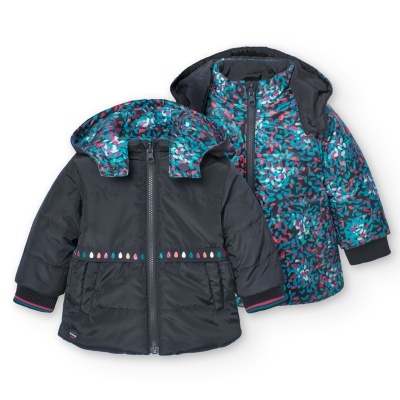 Parka reversível para o bebé menina
