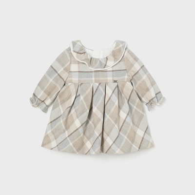 Vestido m/comprida xadrez