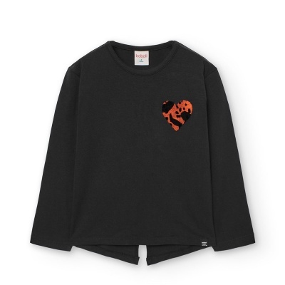 Camiseta malha elástica para menina