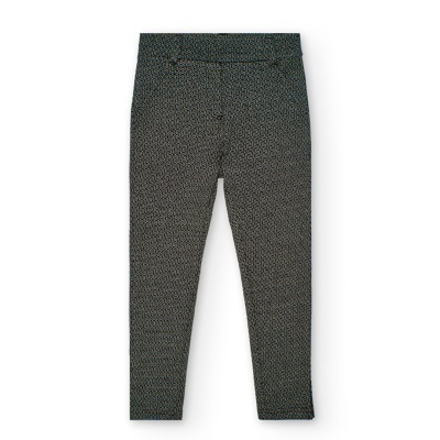 Calças malha jacquard para menina