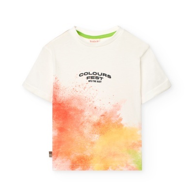 Camiseta malha para menino off white