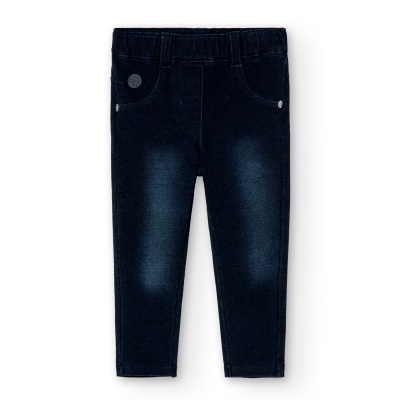 Calças felpa denim para o bebé menina