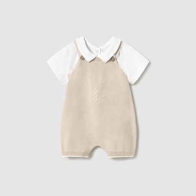 Conj. jardineira tricot