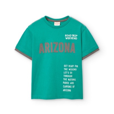 Camiseta malha para menino eucalipto