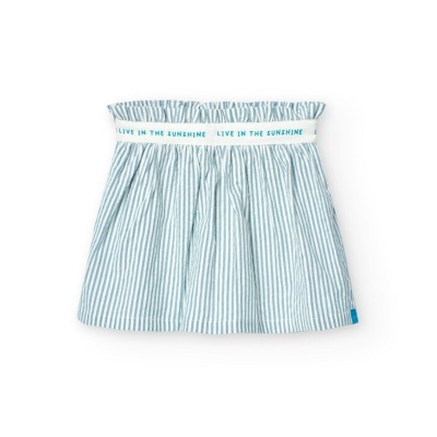 Saia poplin às riscas para menina listrado