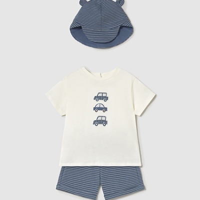 Conj.calça/blusa/chapéu