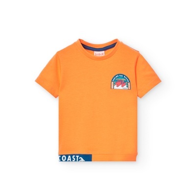 Camiseta malha para o bebé menino laranja