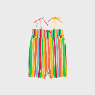 Macacão riscas colorido