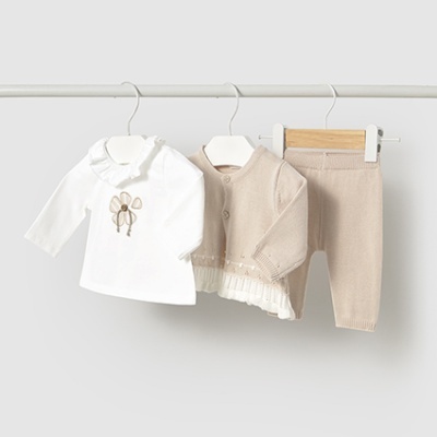 Conj. calça 3 peças tricô