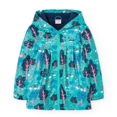 Impermeável com capuz para menina