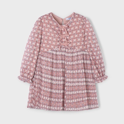 Vestido plissado estampado