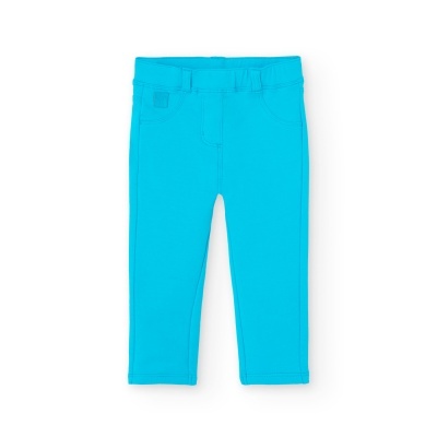 Calças felpa basic do bébé turquesa