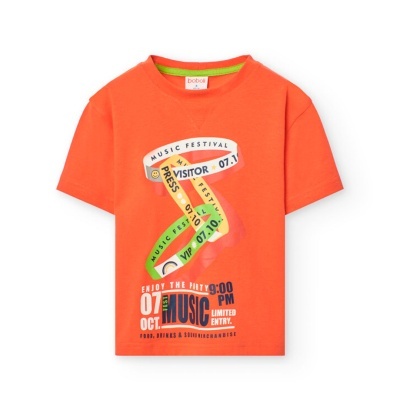 Camiseta malha para menino paprika