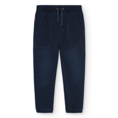 Calças felpa denim para menino
