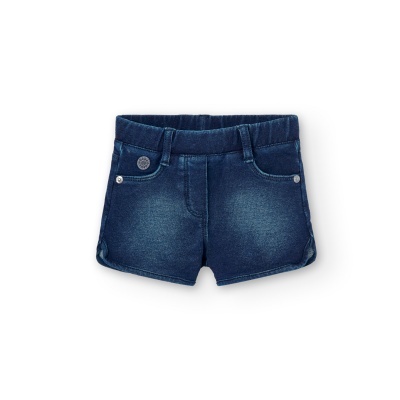 Short felpa denim para o bebé menina azul