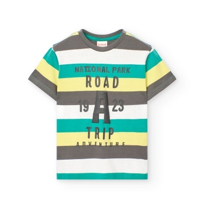 Camiseta malha às riscas para menino -BCI