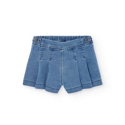 Saia-short denim do bébé