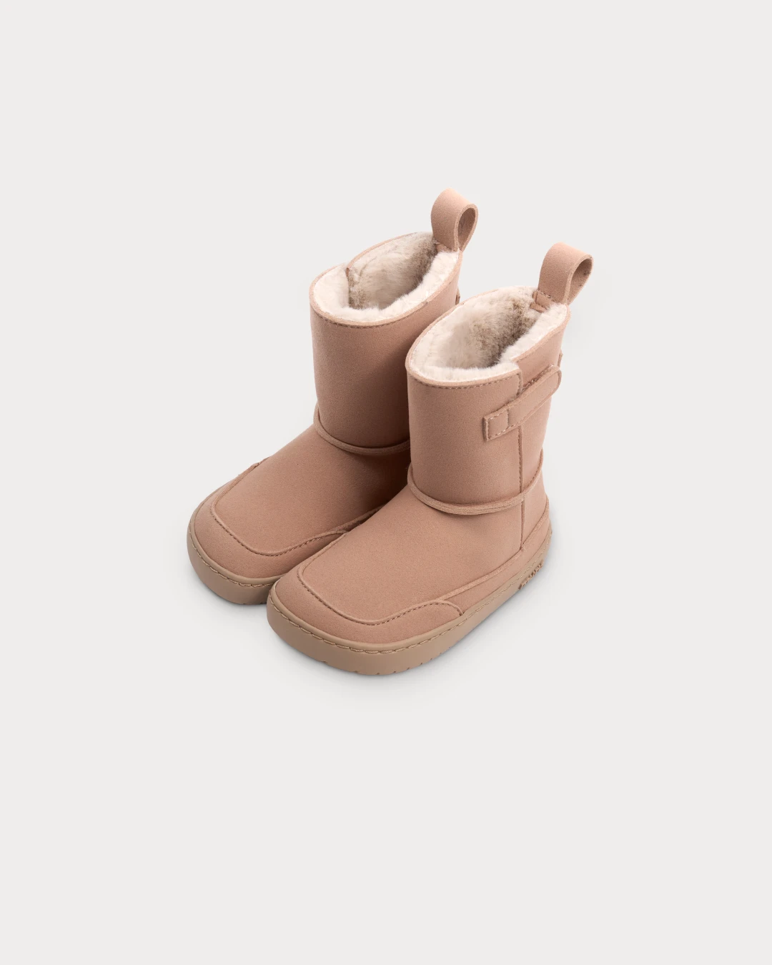 Botas de inverno castanho claro com interior forrado de pêlo branco