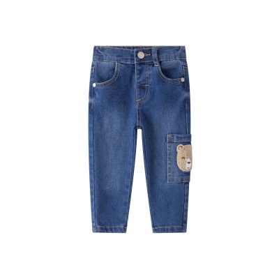 Calças de ganga com urso