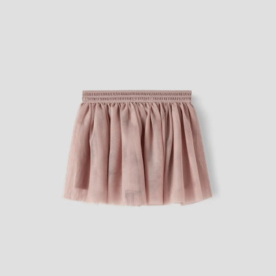 Saia rosa de tule com cintura elástica