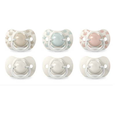 2pc Chupeta com tetina fisiológica, silicone, 6-18M