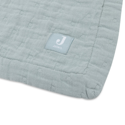 Manta de berço em musselina Jacquard 75×100 cm — Verde-mar