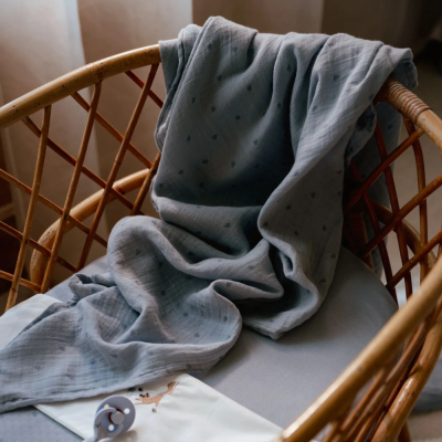 Pack 2 Fraldas de musselina 70×70 — Pure Denim Blue