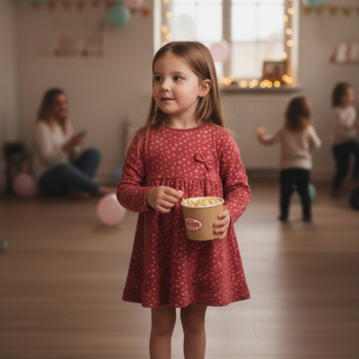 Vestido de menina cardado