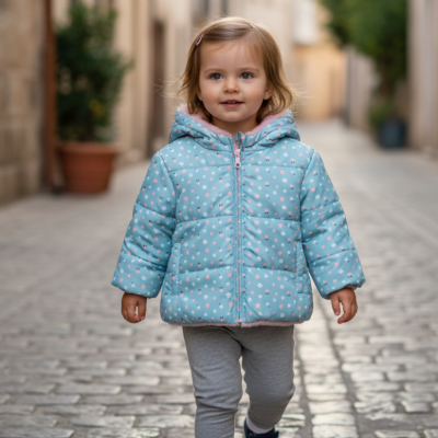 Casaco azul c/ flores