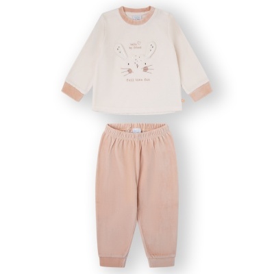 Pijama rosa em veludo