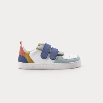 Ténis colorido com velcro e sola branca