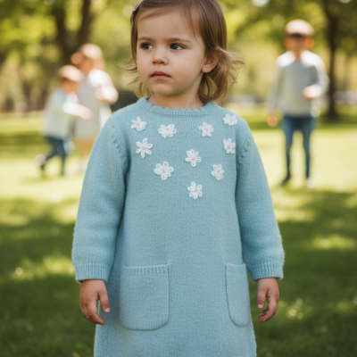 Vestido malha c/ flores