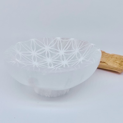 Taça Selenite Pequena Flor da Vida
