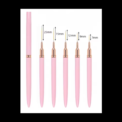 Conjunto 5 pinceis Nail art ponta fina